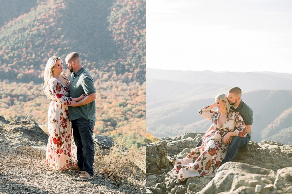 Blue Ridge Mountain Engagement at Ravens Roost Overlook